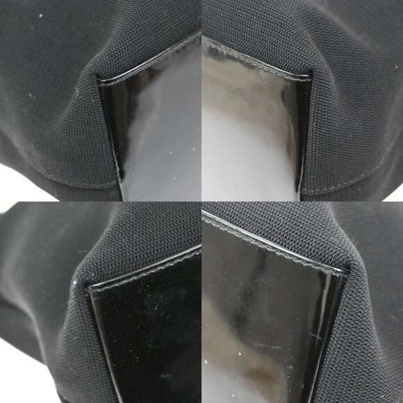 GUCCI Logo GG Pattern Hobo Shoulder Bag Nylon Leather Black SHW Italy - Picture 7 of 16